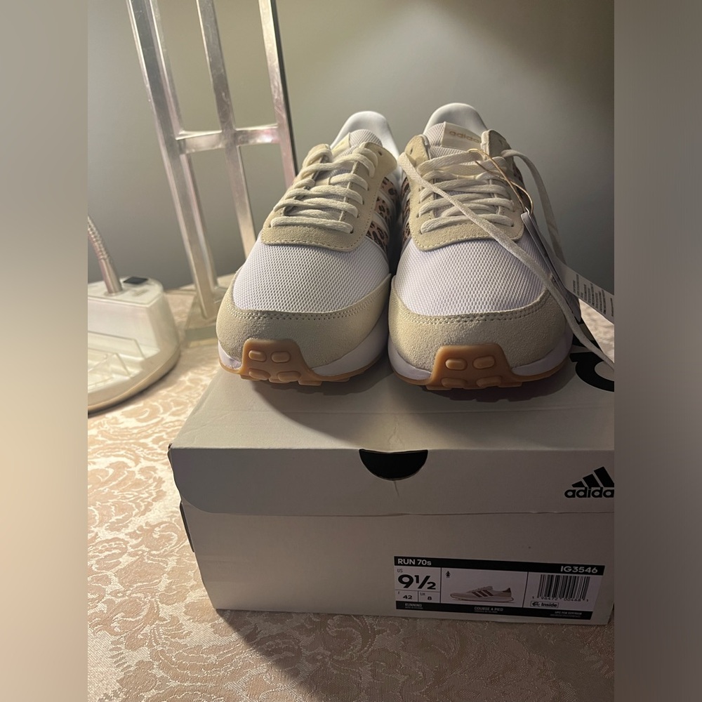 New Cream and Animal Print Sneakers